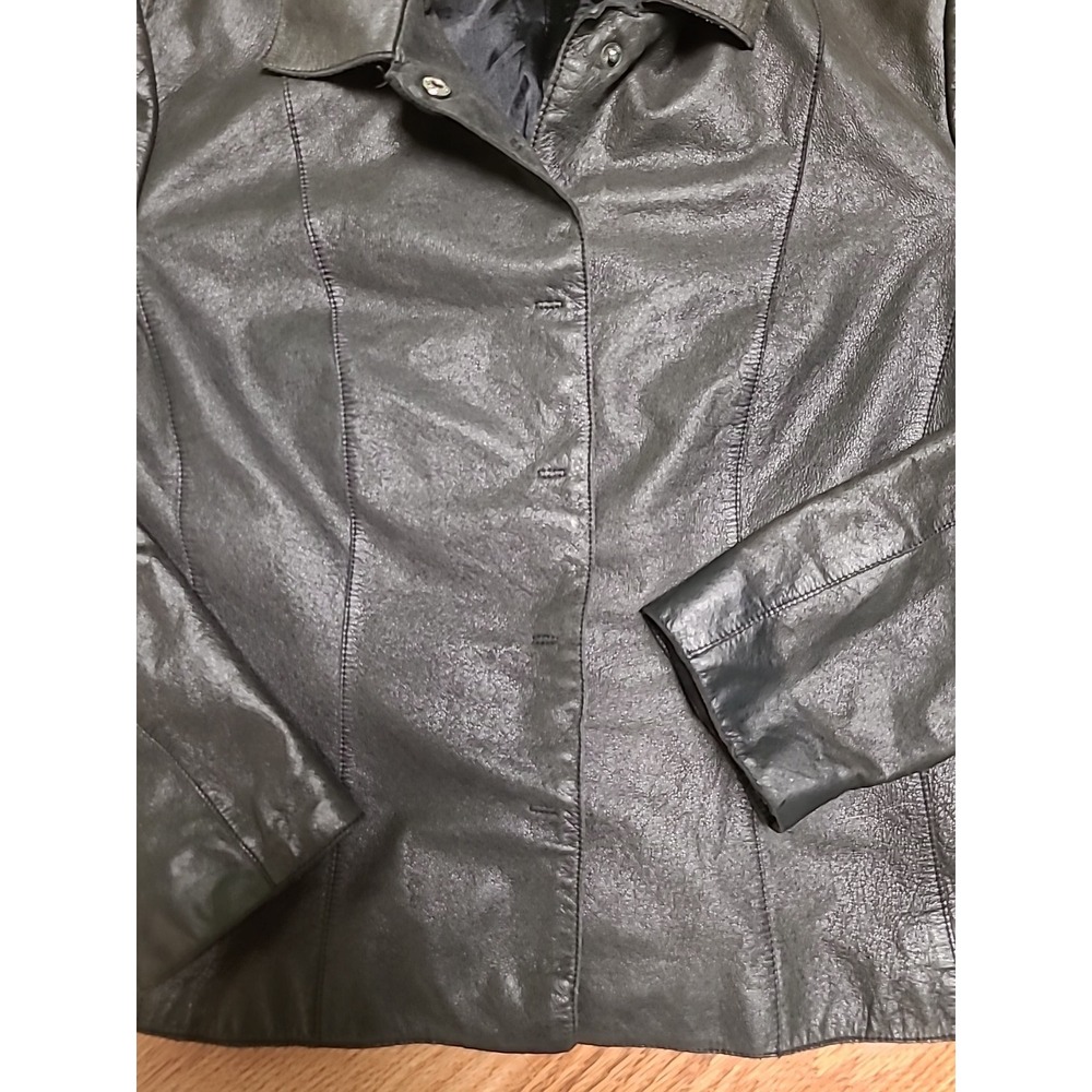 Y2K Vintage CLASSIQUES ENTIER Leather Jacket In Black Size Medium - Picture 2 of 8